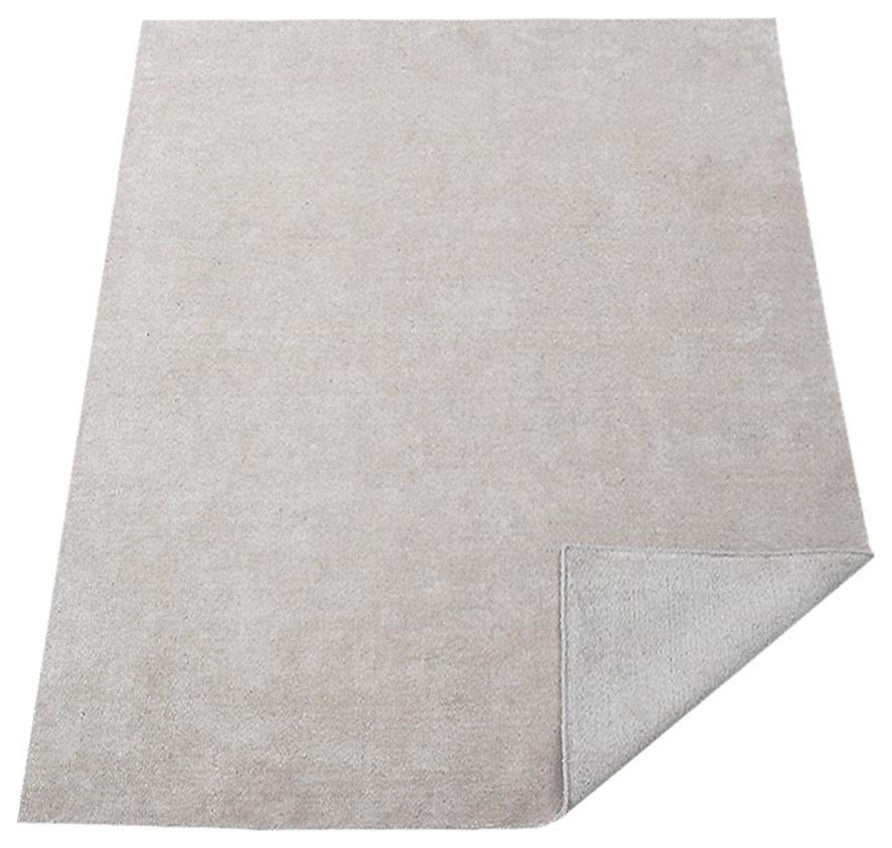 Hand Knotted Silk Area Rug Solid White