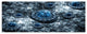 Blue Fractal Exotic Planet, Abstract Canvas Art Print, 70"x28", 6 Panels