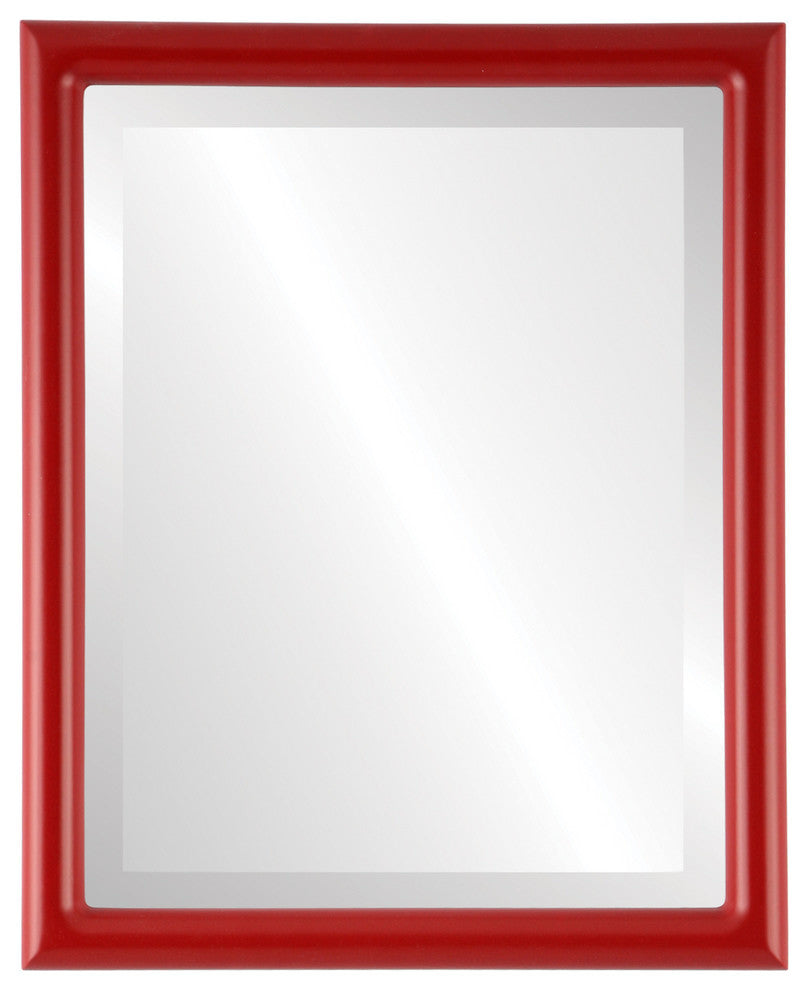 Pasadena Framed Rectangle Mirror, Holiday Red, 13"x17"