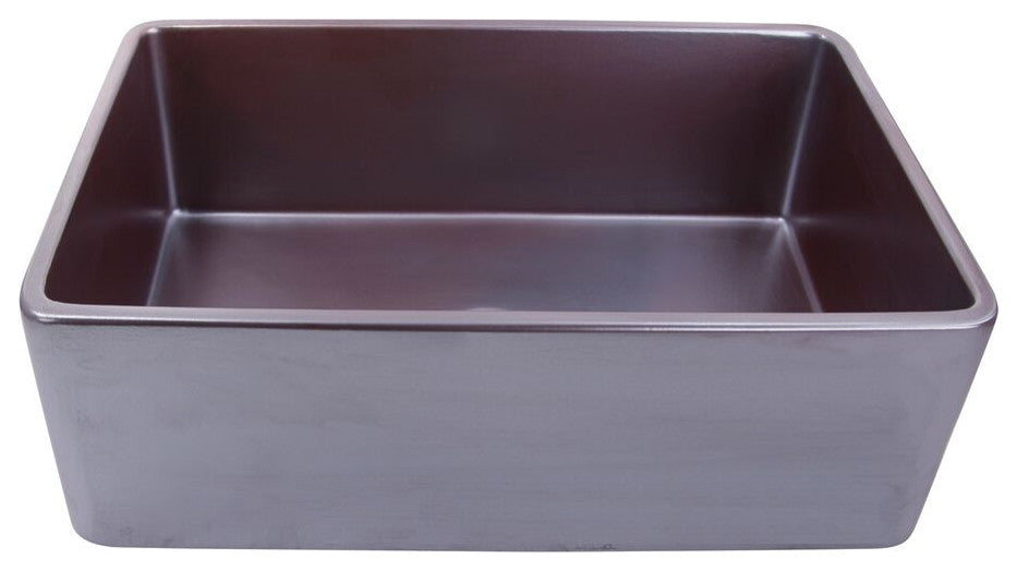 Nantucket Sinks FCFS3020S-ACCIAIO 30" Farmhouse Fireclay Sink, Iridescent