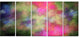 Pink Starry Fractal Sky, Abstract Canvas Art Print, 60"x28", 5 Panels