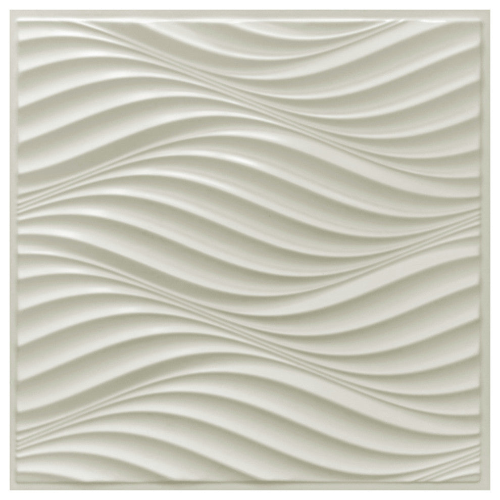 Off White Waves 3D Wall Panels, Set of 5, Covers 19 Sq Ft
