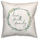 Love Faith Family Eucalyptus Wreath 18x18 Spun Poly Pillow