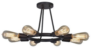 Dakota 8-Light Ceiling Mount, Charcoal Bronze Finish