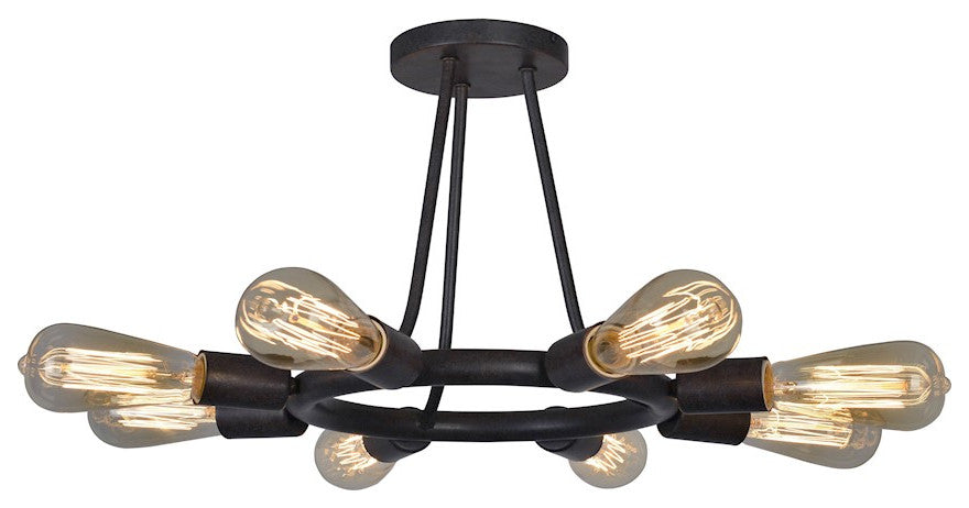 Dakota 8-Light Ceiling Mount, Charcoal Bronze Finish