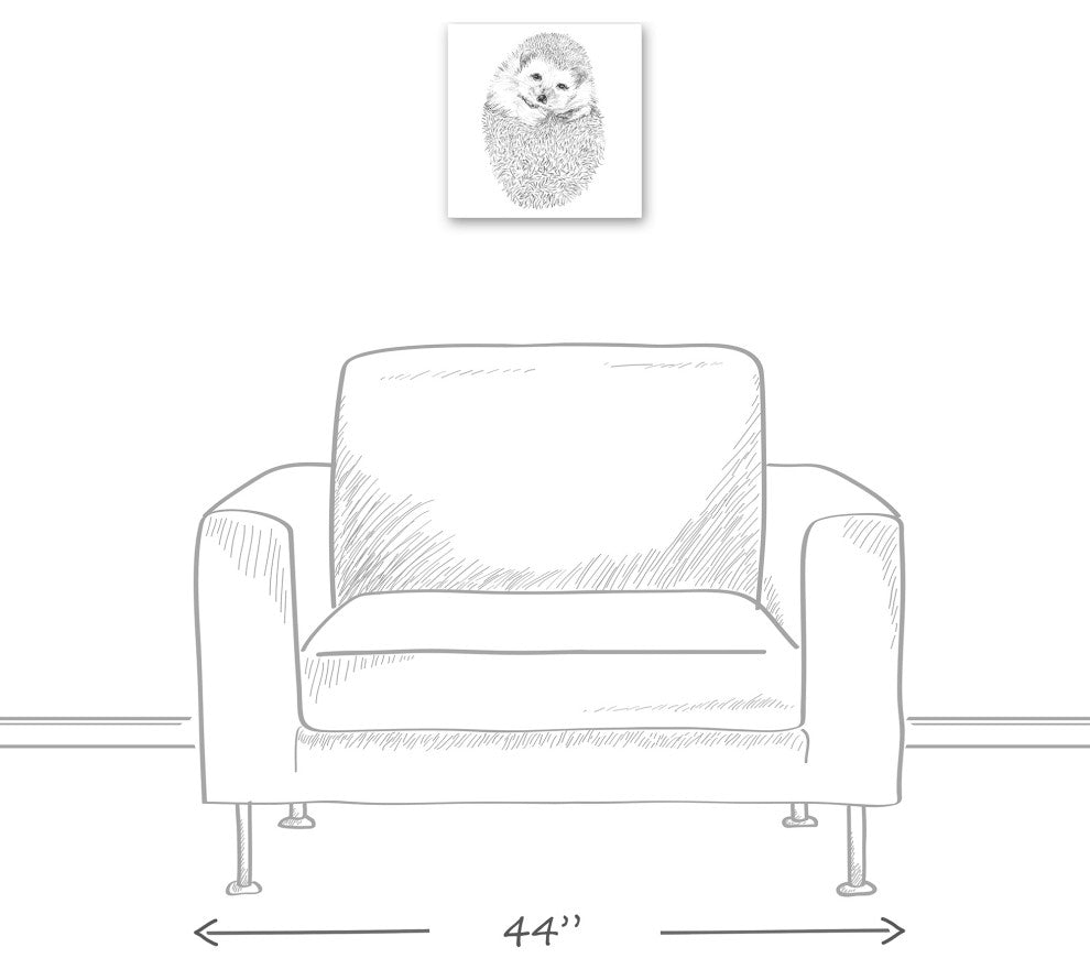 Cute Hedgehog 12x12 Canvas Wall Art