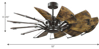 Springer 52" 12-Blade DC Motor Windmill Ceiling Fan, Architectural Bronze