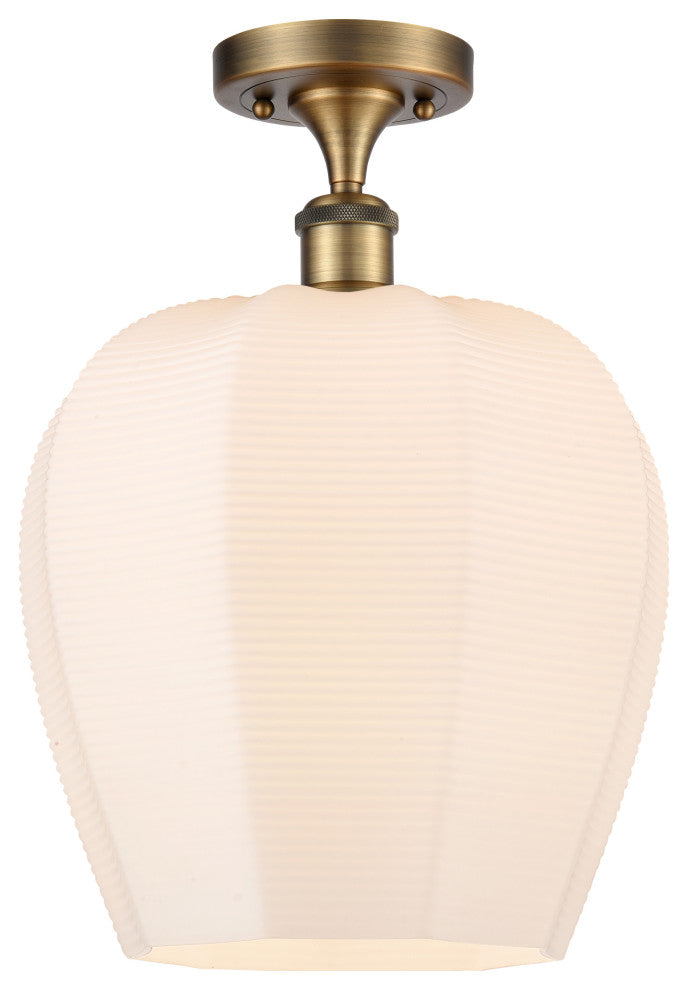 Innovations 516-1C-BB-G461-12 1 Light Semi-Flush Mount, Brushed Brass