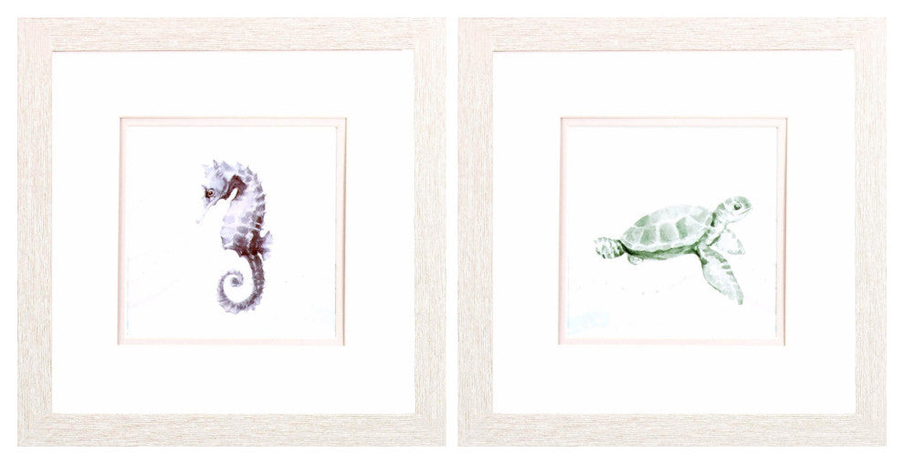 Sea Animal, Waves Wall Art, 2-Piece Set