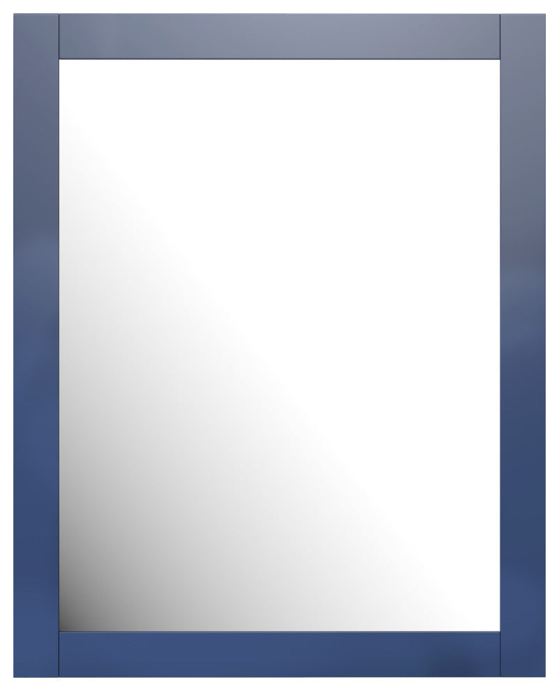 Eviva Navy 24" x 30" Rectangular Blue Wooden Framed Mirror