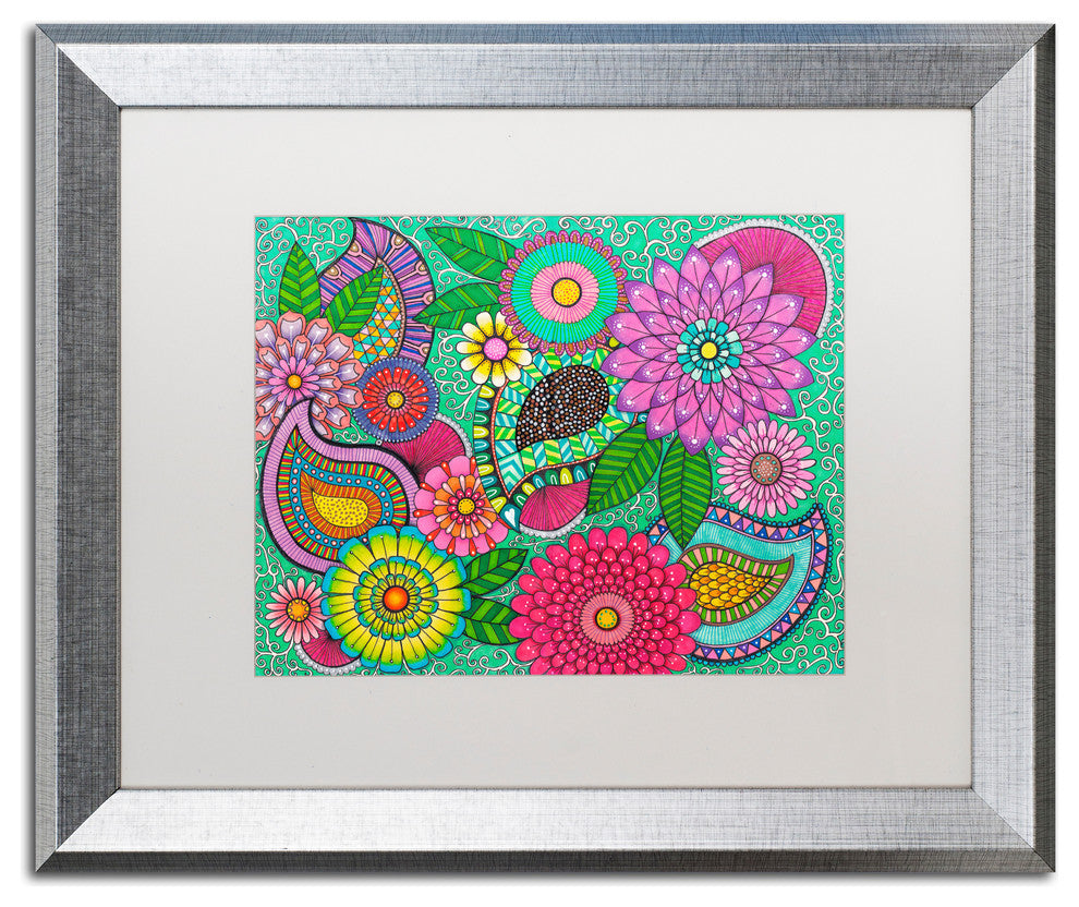 Hello Angel 'Paisley Garden' Art, Silver Frame, White Mat, 20x16