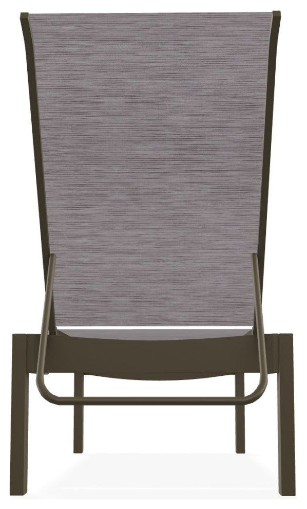 Leeward Sling Stackable Outdoor Chaise Lounge, Fossil/Beachwood