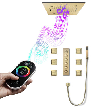 Remote Controlled Rainfall Led Shower System, Style 2- Remote Control Light