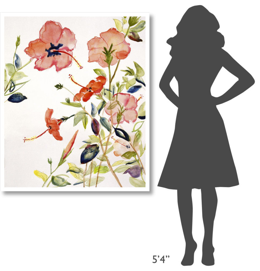 "Hibiscus Flowerpiece" Digital Paper Print by Sir Roy Calne, 39"x46"