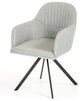 31" Grey Fabric And Metal Dining Chair