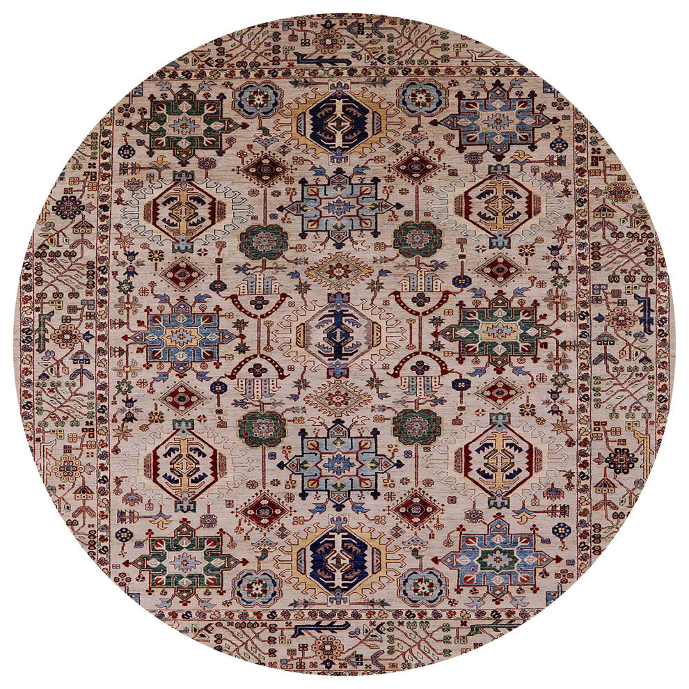 Ahgly Company Indoor Round Mid-Century Modern Area Rugs, 7' Round