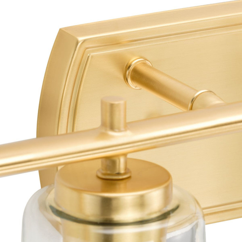 Adley Collection 48-1/2" 6-Light Satin Brass Clear Glass Bath Vanity Light