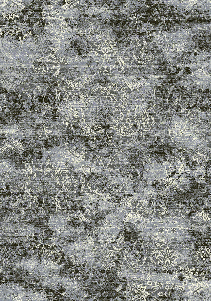 Ancient Garden Rug 5'3"X7'7", Steel Blue/Cream