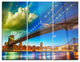 "Brooklyn Bridge With Cloud in Sky" Photo Metal Wall Art, 3 Panels, 36"x28"