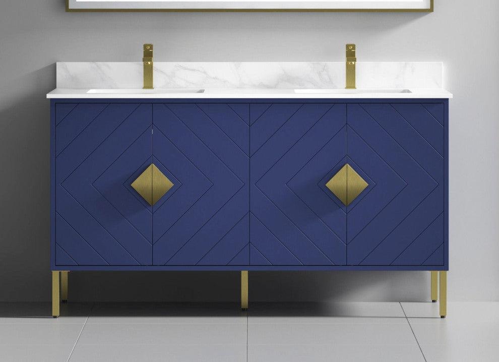 60" Tennant Brand Eileen Modern style Double sink bathroom vanity