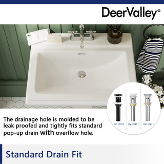 Apex 26 1/2" Tall White Vitreous China Rectangular Pedestal Bathroom Sink