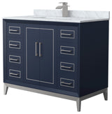 Marlena 42" Dark Blue Single Vanity, Top, Nickel Trim