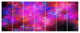 Red Blue Starry Fractal Sky, Abstract Art on Canvas, 83"x32", 7 Panels