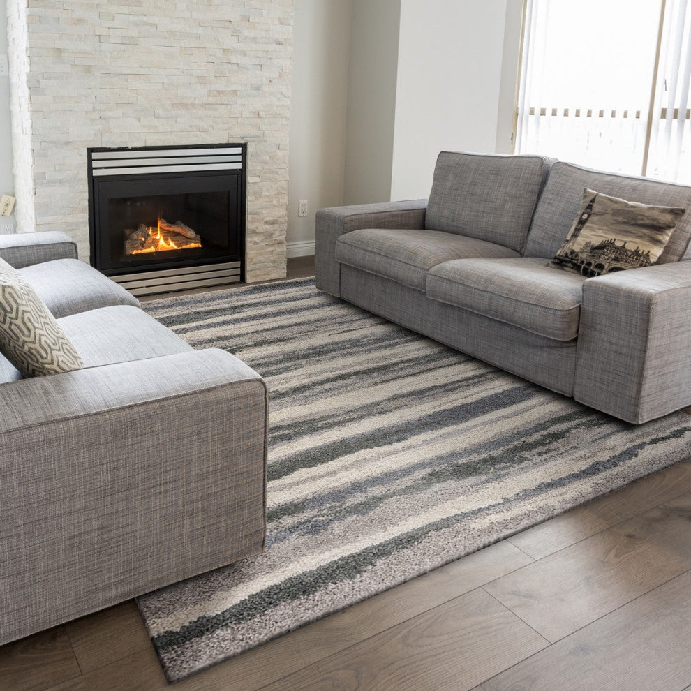 78" X 78" Grey Polypropylene Rug