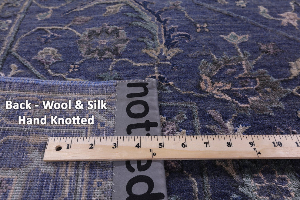 8' 0" X 10' 1" Persian Heriz Serapi Hand Knotted Wool & Silk Rug - Q15538