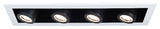 Silo LED Multiple Four-Light non-IC Airtight Housing, Light 3500K, White Black