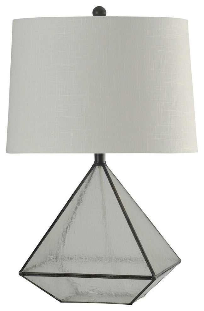 Burke Bronze |  Medallion Glass Pane Table Lamp