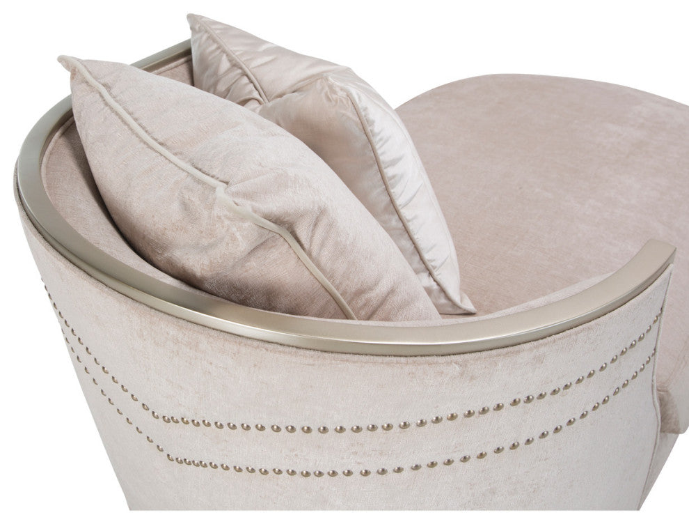 London Place Chenille Chaise - Parchment