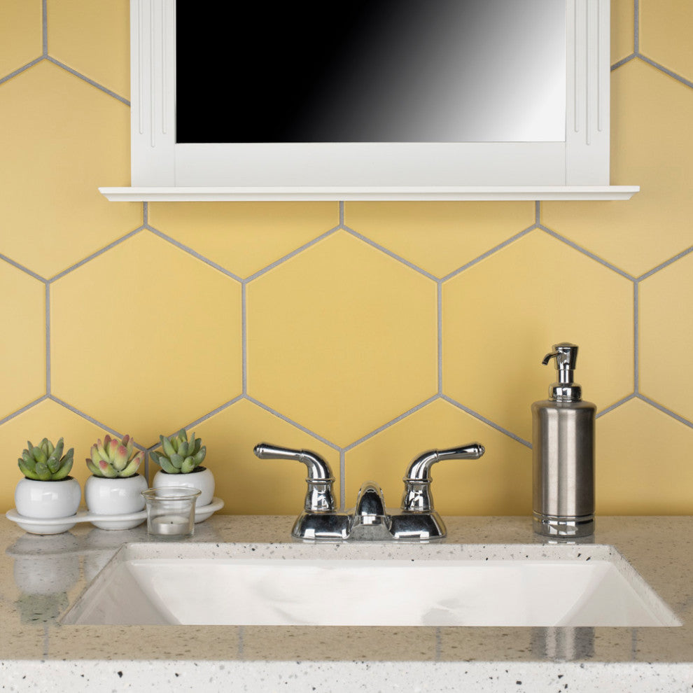 Textile Basic Hex Dandelion Porcelain Floor and Wall Tile