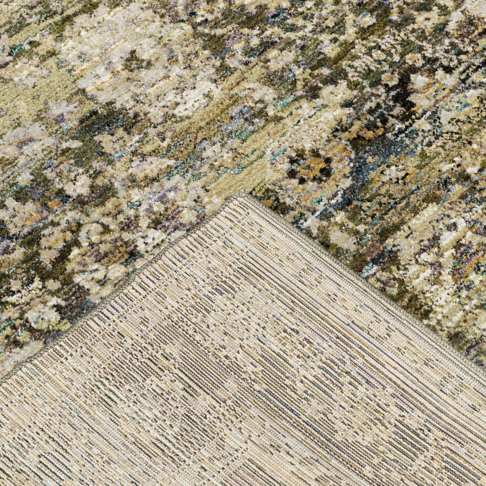 Adeline Distressed Floral Traditions Green and  Multi Area Rug, 2'6"x12'