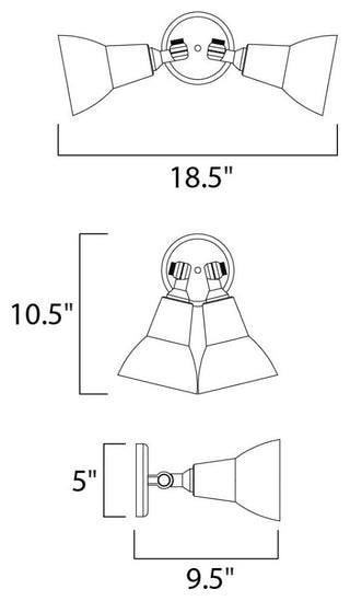 Maxim Lighting 2-Light Outdoor Wall Mount Tawny Bronze - 92008TB