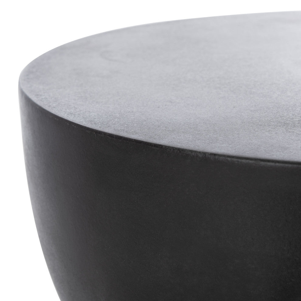 Safavieh Haruki Concrete Accent Stool, Black