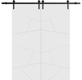 Double Barn Door 84 x 84 | Planum 0990 Painted White | 14FT