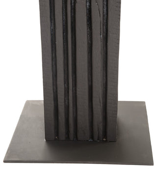 Black Wood Abstract Sculpture, 6x5x82"