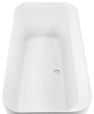 59" Acrylic Roll-Top Flatbottom Non-Whirlpool Bathtub, White