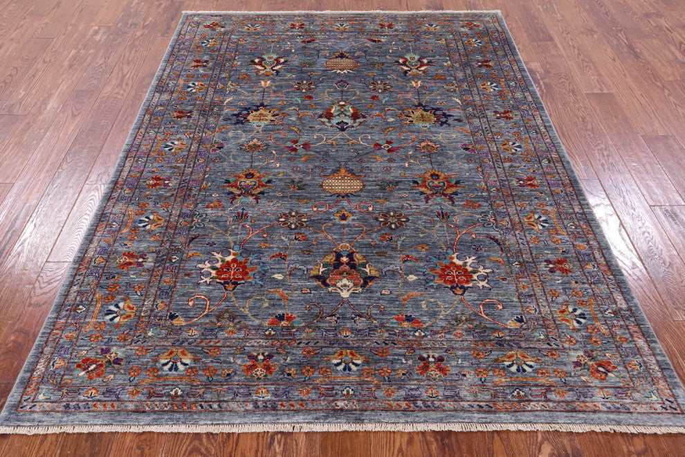 5' 9" X 7' 9" Persian Tabriz Hand Knotted Wool Rug Q9850