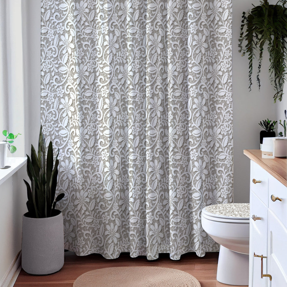 Vintage Lovely Lace Designer Shower Curtain, 72" x 72"