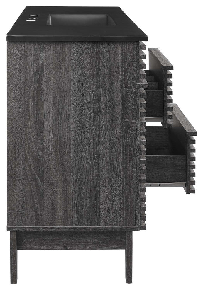 Render 48" Single Sink Bathroom Vanity, Charcoal Black