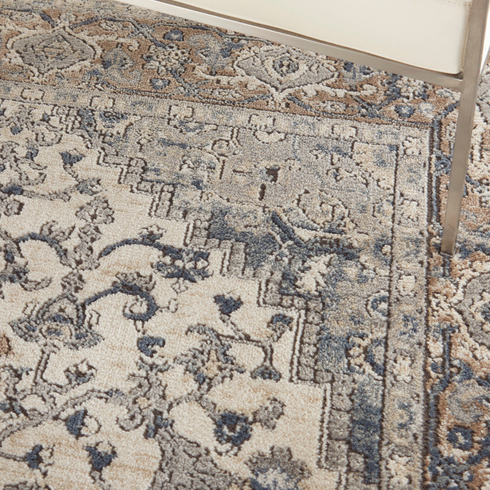 Nourison Quarry 6' x 9' Ivory Grey Farmhouse Indoor Rug