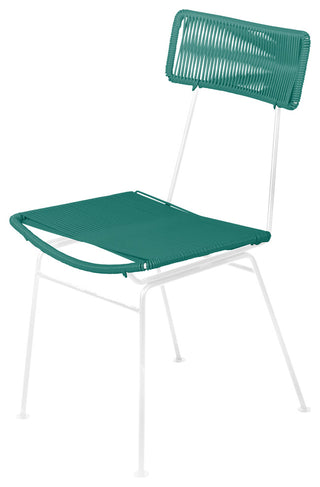 Hapi Indoor/Outdoor Handmade Dining Chair, Turquoise on White