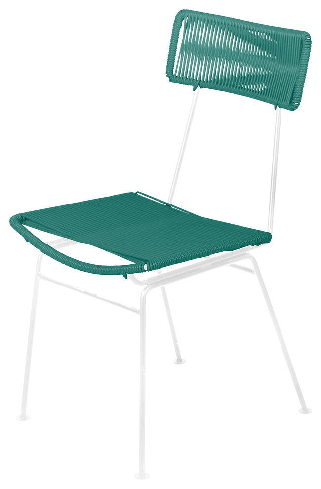 Hapi Indoor/Outdoor Handmade Dining Chair, Turquoise on White