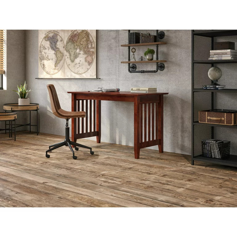 Traditional Desk, Hardwood Legs With Rectangular Table Top, Walnut