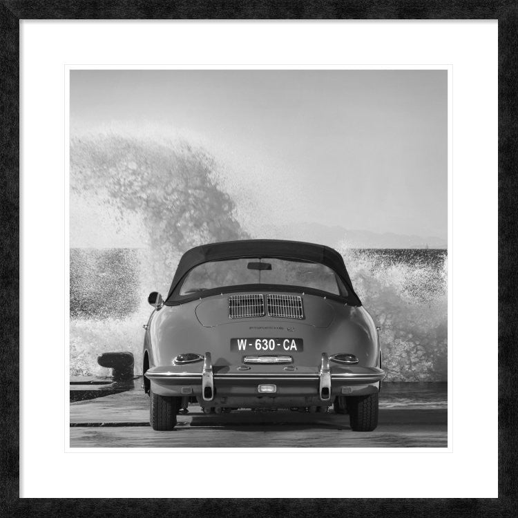 Ocean Waves Breaking on Vintage Beauties (BW detail 1), 32"x32"