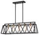 Ironclad Industrial 5 Light Textured Black Island Pendant Ceiling Fixture 35" W