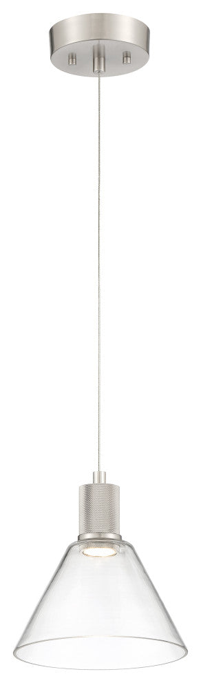 Access Port Nine 1-Light Martini LED Pendant Brushed Steel
