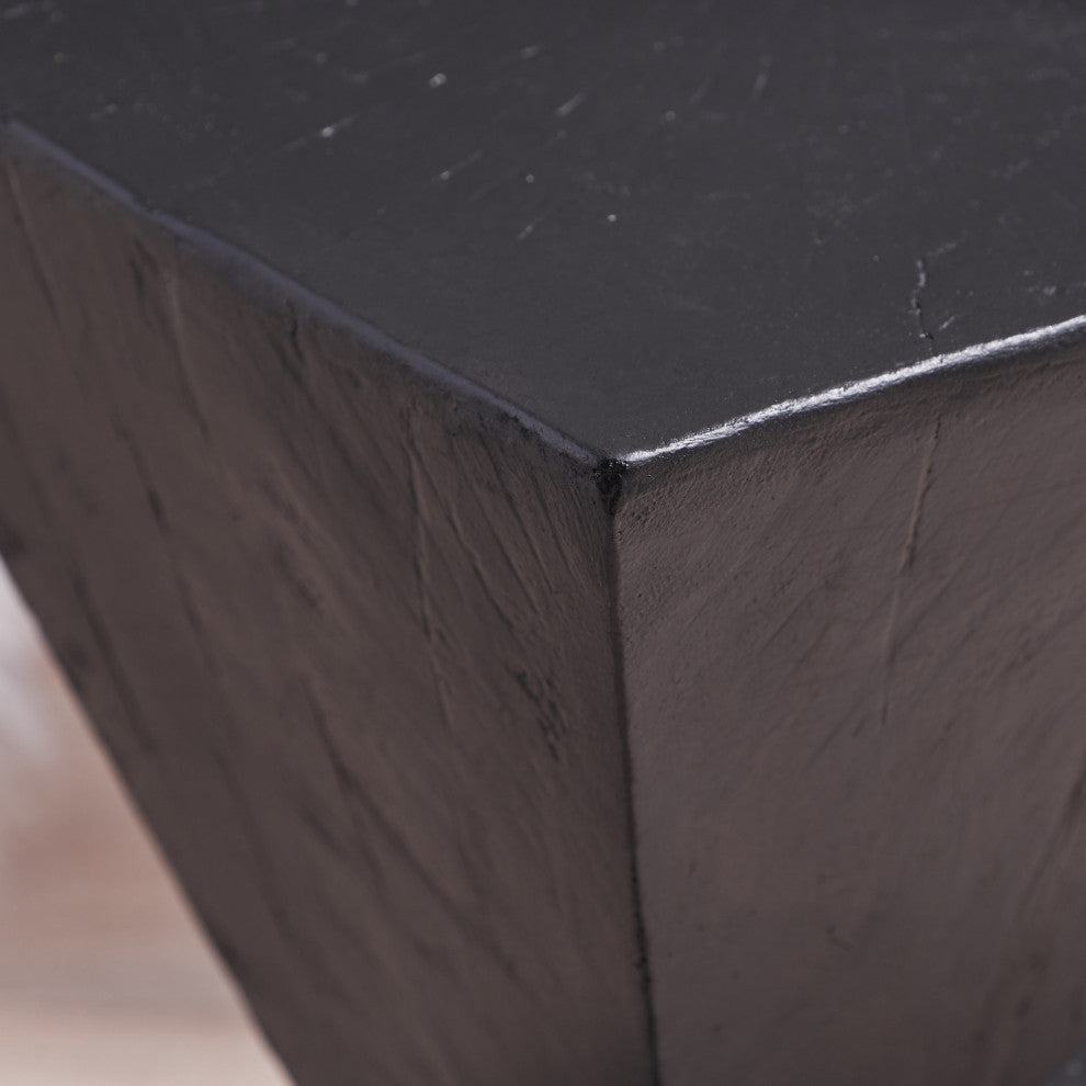 GDF Studio Jerod Indoor Lightweight Concrete Accent Table, Black